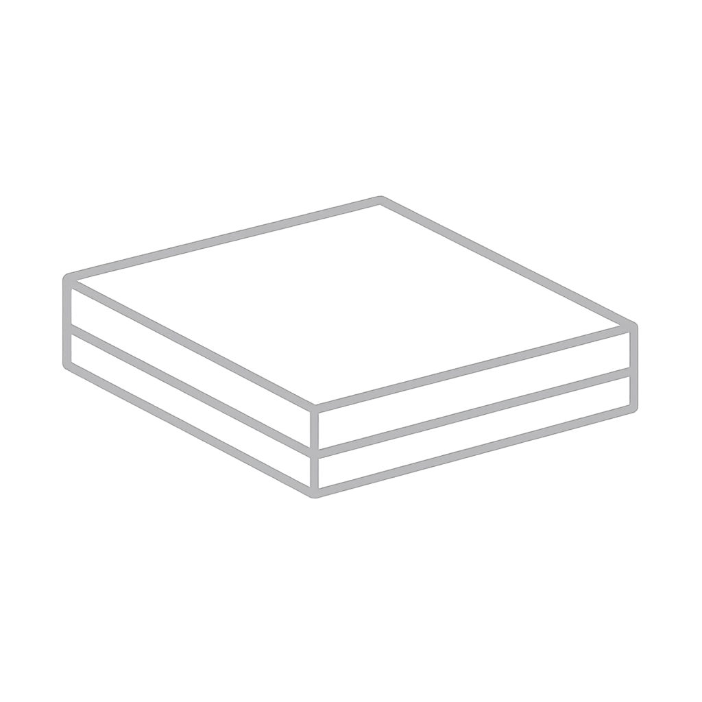 Acoustical gypsum board icon illustrating high-density acoustic drywall for soundproofing walls and ceilings.