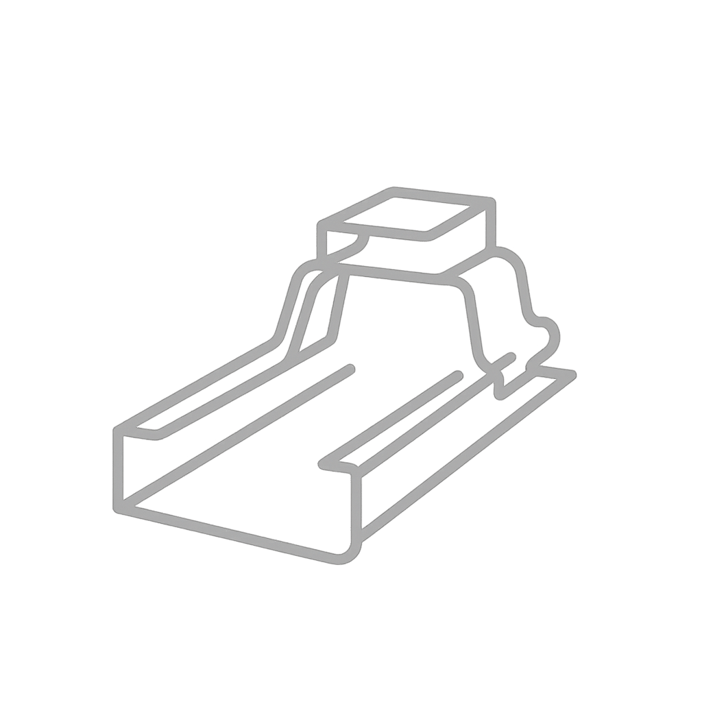 Isolation clips and furring channels for decoupling vibration and preventing structure-borne noise.