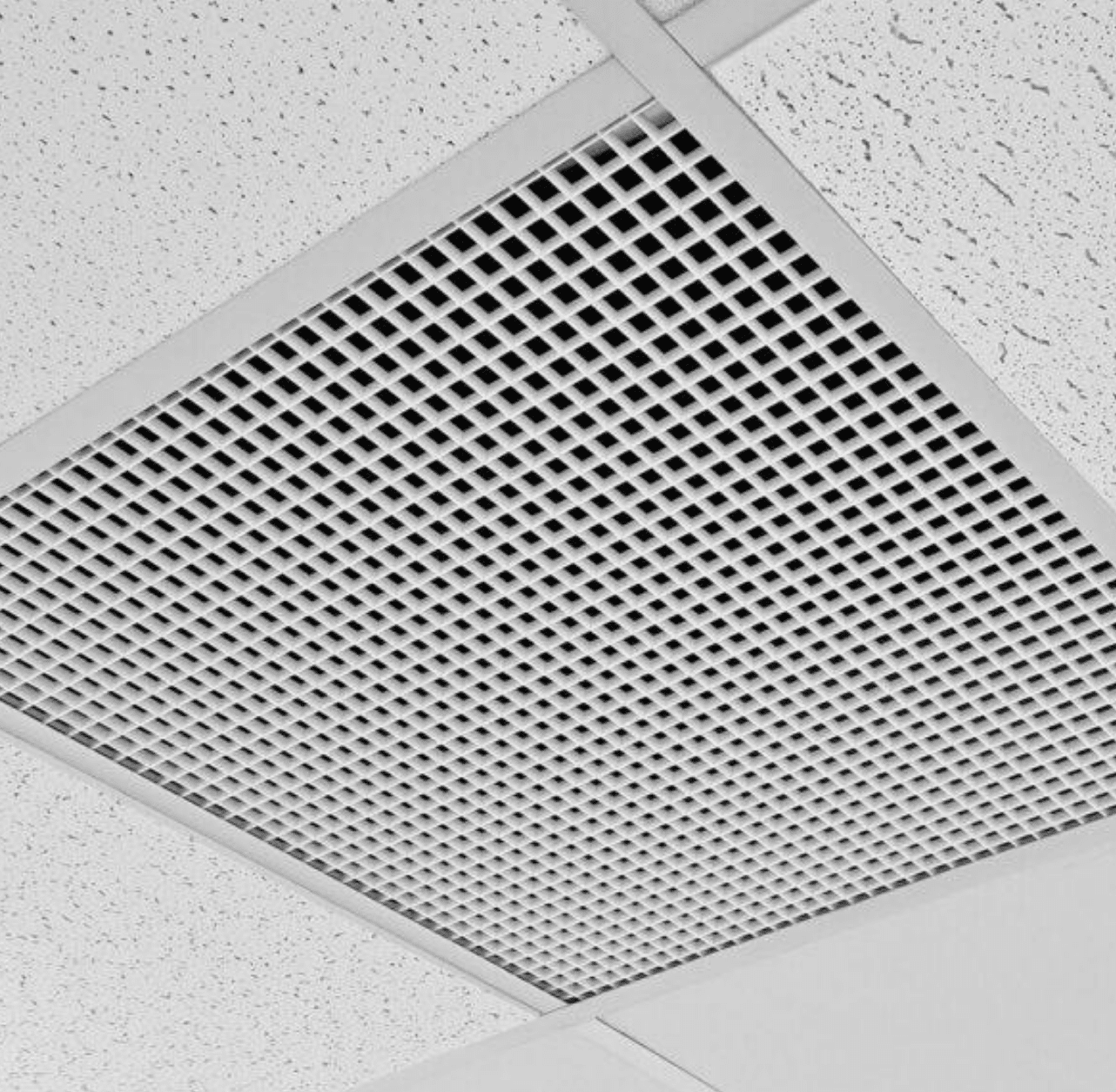 Typical Tile ceiling air return grill in offices 